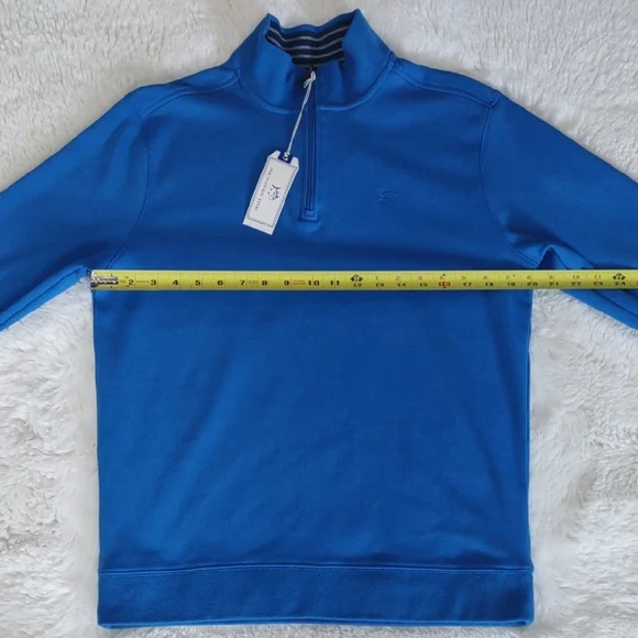 Southern Tide, Size M,Men's Blue Quarter-Zip Sweater - Picture 12 of 17